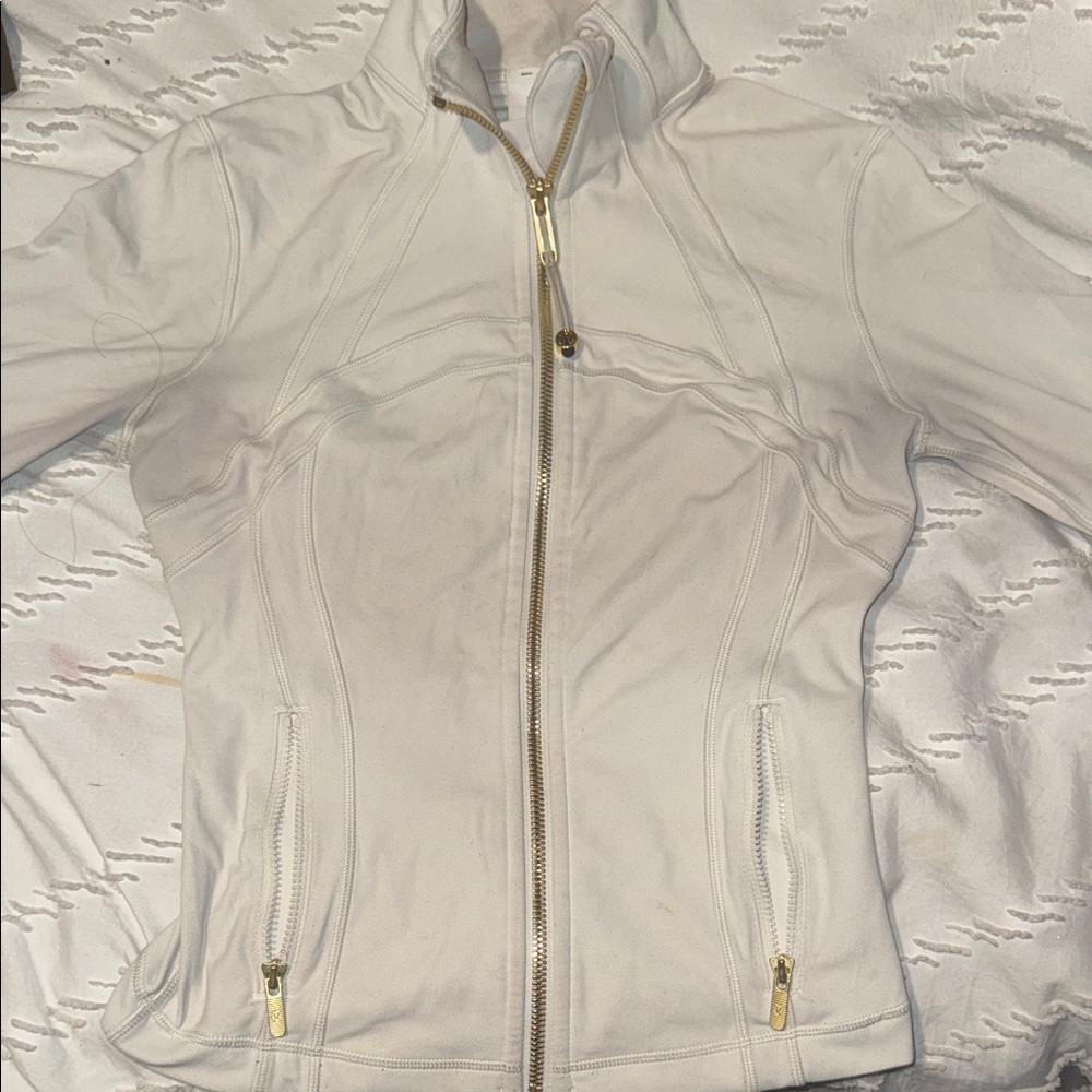 Lululemon Athletica Cream Zip-Up Ski Jacket